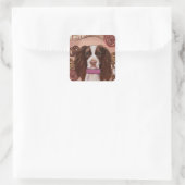 English Springer Spanel Quadratischer Aufkleber (Tasche)