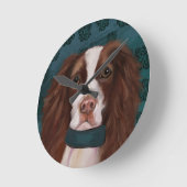 English Springer Spanel Runde Wanduhr (Winkel)