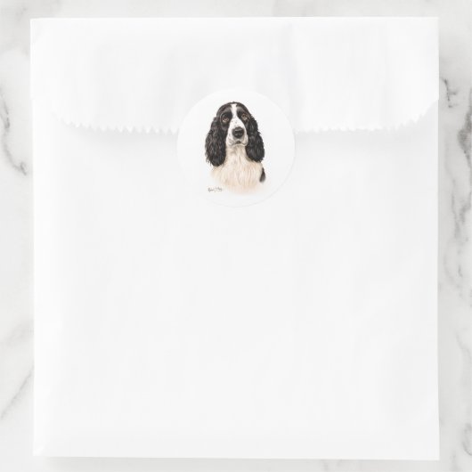 English Springer Spanel Runder Aufkleber (Tasche)