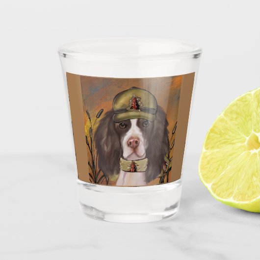 English Springer Spanel Schnapsglas (Vorderseite)