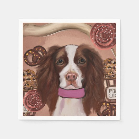 English Springer Spanel Serviette (Vorderseite)