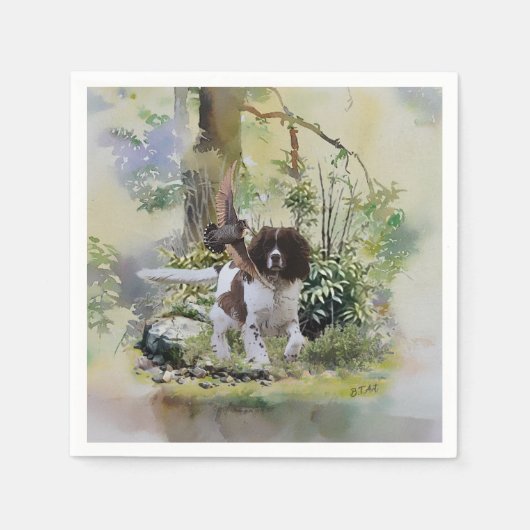 English Springer Spanel Serviette (Vorderseite)