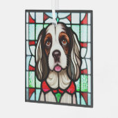English Springer Spanel "Stains Glass" Ornament Aus Glas (Vorderseite links)
