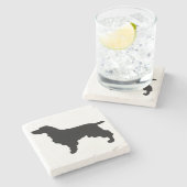 English Springer Spanel Steinuntersetzer (Seitenansicht)