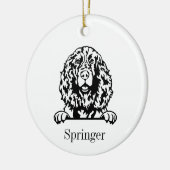 English Springer Spaner Hundeverzierung Keramik Ornament (Links)