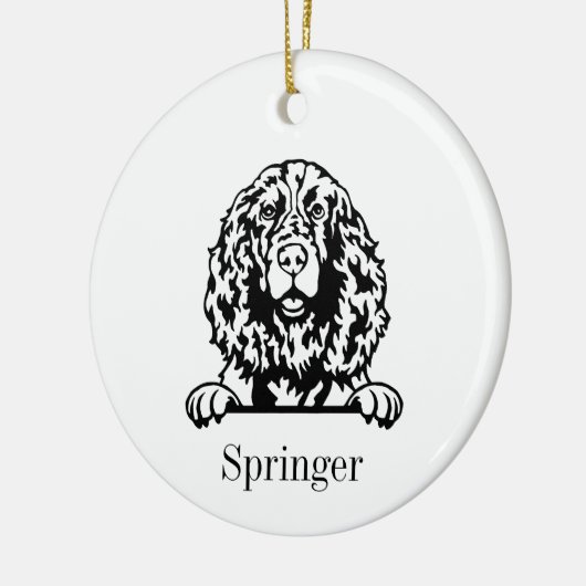 English Springer Spaner Hundeverzierung Keramik Ornament (Links)