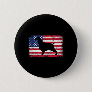 English Springer Spaniel 4. Juli Patriotic Ame Button