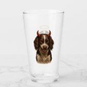 English Springer Spaniel Angel / Devil Glass Glas (Vorderseite)