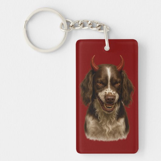 English Springer Spaniel Angel / Devil keychain Schlüsselanhänger (Vorderseite)