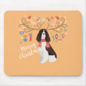 English Springer Spaniel Christmas Reindeer Dog Mousepad (Vorne)