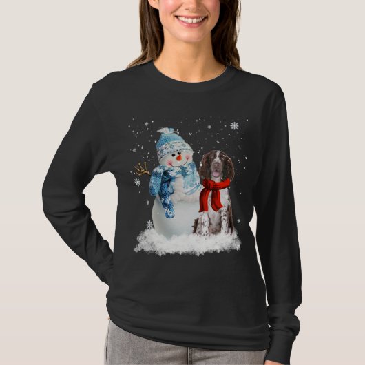 English Springer Spaniel Christmas Snowman Christm T-Shirt (Vorderseite)