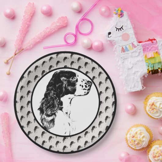 English Springer Spaniel Dog Art Party Pappteller (Party)