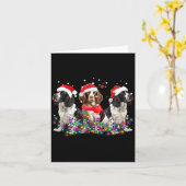 English Springer Spaniel Dog Christmas Matching Fa Karte (Gelbe Blume)