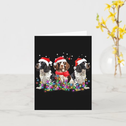 English Springer Spaniel Dog Christmas Matching Fa Karte (Gelbe Blume)