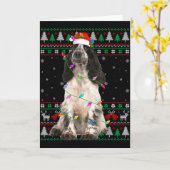 English Springer Spaniel Dog Christmas Ugly Sweate Karte (Gelbe Blume)