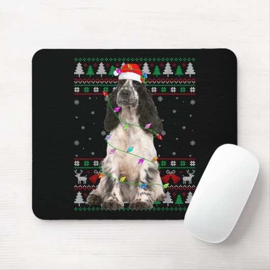 English Springer Spaniel Dog Christmas Ugly Sweate Mousepad (Mit Mouse)