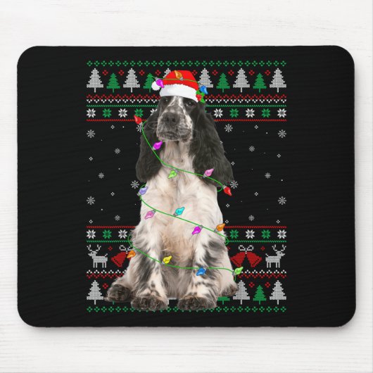 English Springer Spaniel Dog Christmas Ugly Sweate Mousepad (Vorne)