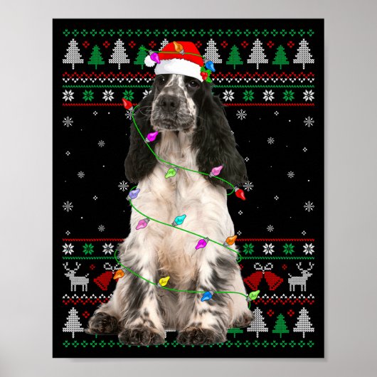 English Springer Spaniel Dog Christmas Ugly Sweate Poster (Vorne)