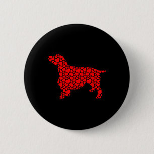 English Springer Spaniel Dog Niedliche Silhouette Button