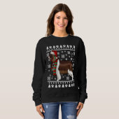 English Springer Spaniel Dog Santa Hat Xmas Ugly C Sweatshirt (Vorne ganz)