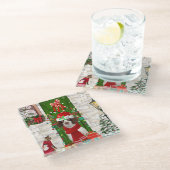 English Springer Spaniel Dog Weihnachten Glasuntersetzer (Schrägansicht)