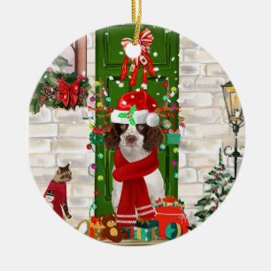 English Springer Spaniel Dog Weihnachten Keramik Ornament