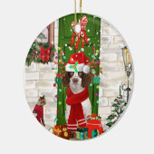 English Springer Spaniel Dog Weihnachten Keramik Ornament (Links)