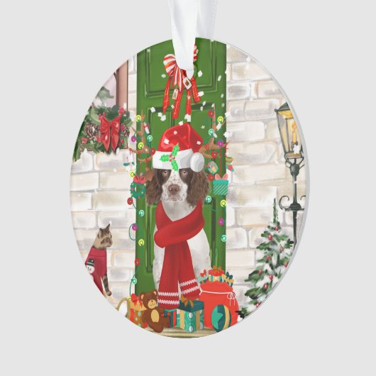 English Springer Spaniel Dog Weihnachten Ornament (Vorderseite)