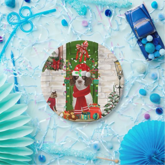 English Springer Spaniel Dog Weihnachten Pappteller (Party)