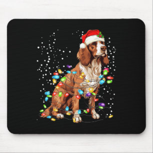 English Springer Spaniel Dog Weihnachtslicht Weihn Mousepad