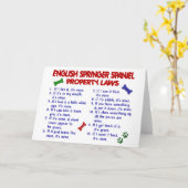 ENGLISH SPRINGER SPANIEL Eigentumsrecht 2 Karte (Gelbe Blume)