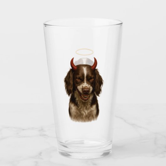 English Springer Spaniel Engel / Teufel Glas (Vorderseite)