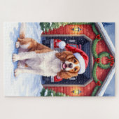 English Springer Spaniel Fire Station Santa Puzzle (Horizontal)