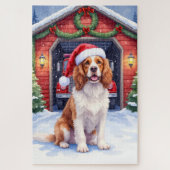 English Springer Spaniel Fire Station Santa Puzzle (Vertikal)
