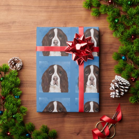 ENGLISH SPRINGER SPANIEL GESCHENKPAPIER (Feiertagsgeschenk)