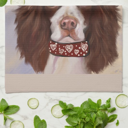 ENGLISH SPRINGER SPANIEL GESCHIRRTUCH (Gefaltet)