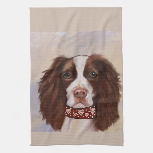 ENGLISH SPRINGER SPANIEL GESCHIRRTUCH (Vertikal)