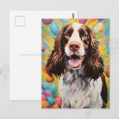 English Springer Spaniel Happy Oaster Postkarte (Vorne/Hinten)