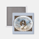English Springer Spaniel Hunts Magnet (Vorderseite/Rückseite)