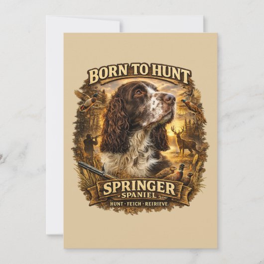 English Springer Spaniel Jagdhund Einladung (Vorderseite)