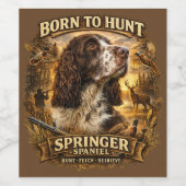 English Springer Spaniel Jagdhund Weinetikett (Einzelnes Label)