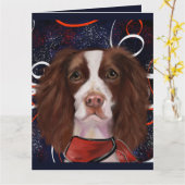 ENGLISH SPRINGER SPANIEL KARTE (Gelbe Blume)
