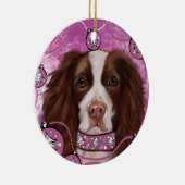 ENGLISH SPRINGER SPANIEL KERAMIK ORNAMENT (Rechts)