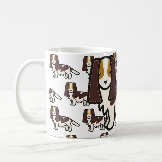 English Springer Spaniel Liver Tri Cartoon Kaffeetasse (Links)