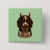 English Springer Spaniel looking devilish badges Button (Vorderseite)