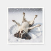 English Springer Spaniel Making a Snow Angel Serviette (Vorderseite)