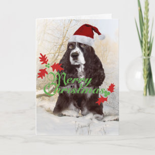 English Springer Spaniel Merry Christmas Cards Feiertagskarte