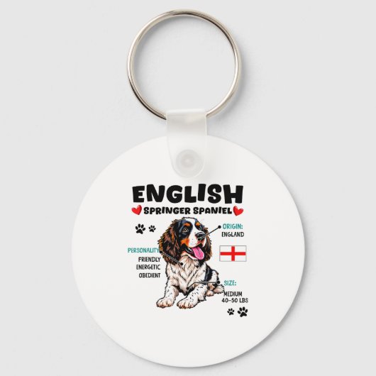 English Springer Spaniel Owner Funny Dog Lover  Schlüsselanhänger (Vorderseite)