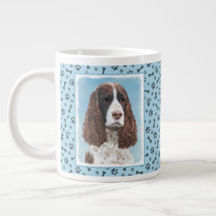English Springer Spaniel Painting Original Dog Art Jumbo-Tasse