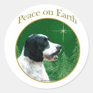 English Springer Spaniel Peace Runder Aufkleber